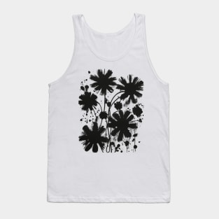 Black Flowers Artsy Streetart Tank Top